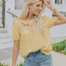 Meadow Magic Embroidered Top In Primrose Yellow Image - 1
