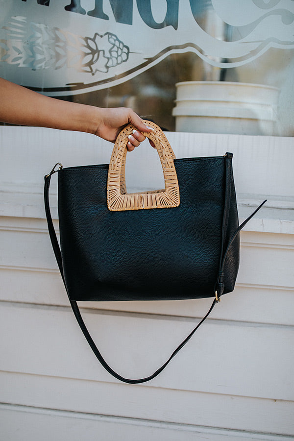 Harbor Lights Faux Leather Tote In Black