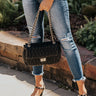 Pressed For Petals Faux Leather Tote In Black Image - 1