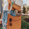 River Bend Faux Leather Crossbody In Camel Image - 1