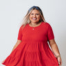 American Dream Babydoll Top In Red Curves Image - 1