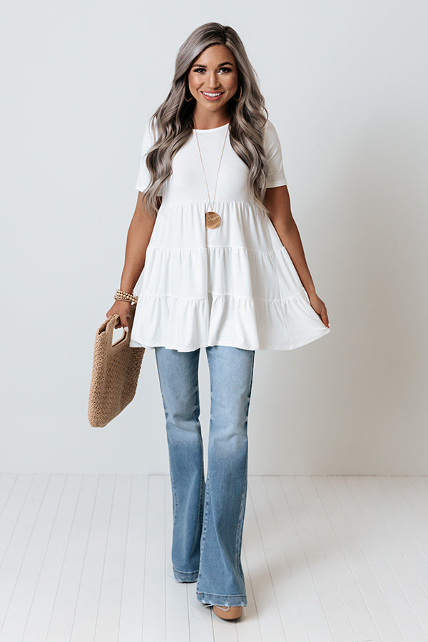 American Dream Babydoll Top In White Image - 1