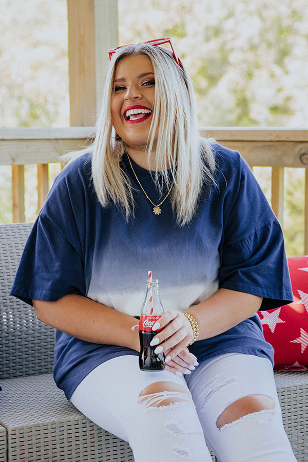 Firework Show Ombre Tee In Navy Curves Image - 2