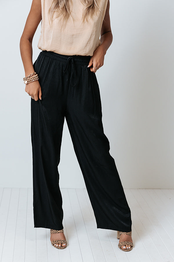 Joyful Evening High Waist Pants In Black
