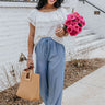 Joyful Evening High Waist Pants In Blue Image - 1