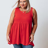 Tennessee Travels Babydoll Tank In Red   Curves Image - 1