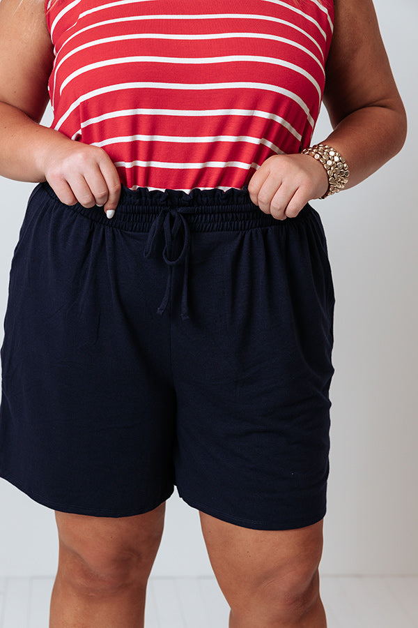 Ready For Aughts Shorts In Navy   Curves Image - 2