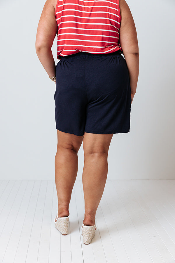 Ready For Aughts Shorts In Navy   Curves Image - 5
