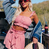 Ruffled Up Gingham Crop Top In Red Image - 1