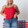 Kisses On The Coast Shift Tank In Red   Curves Image - 1