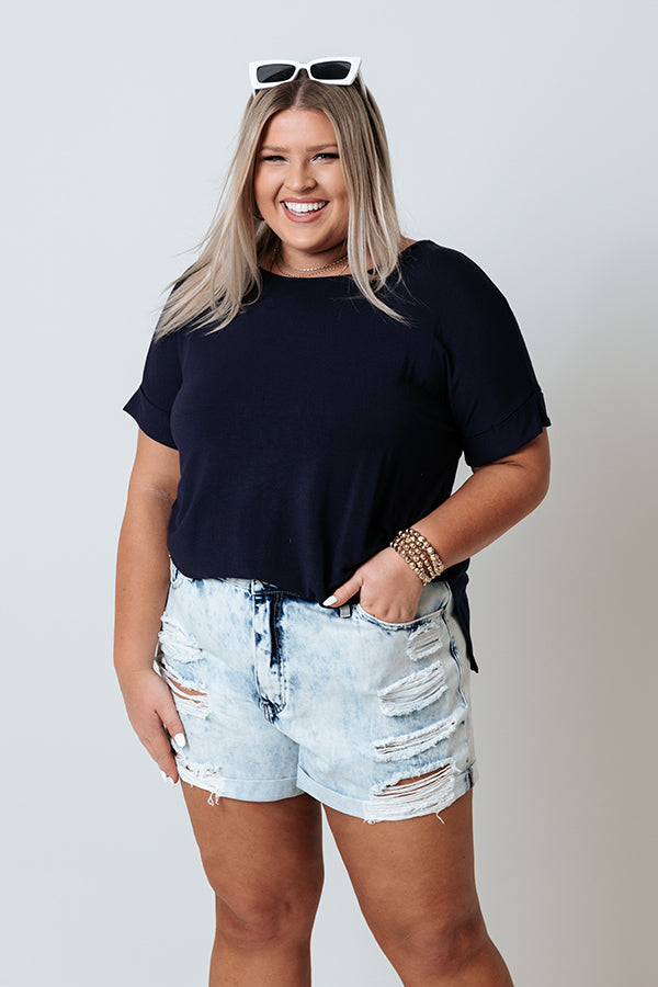 Well Said Shift Tee In Navy Curves Image - 1