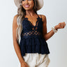 Sunshine All Over Lace Top In Navy Image - 1