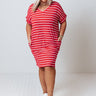 Kisses And Stripes Dress In Red   Curves Image - 1