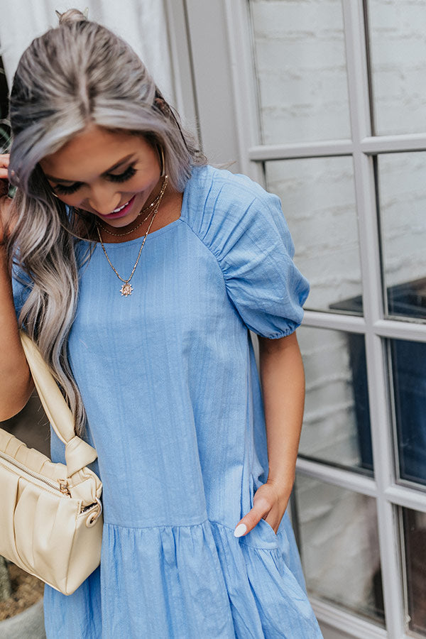Away On A Yacht Shift Dress In Sky Blue Image - 2