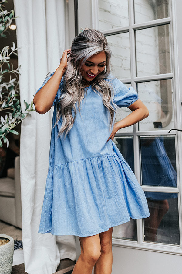 Away On A Yacht Shift Dress In Sky Blue Image - 1