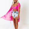 Ocean Break Mesh Cover Up in Pink Image - 1