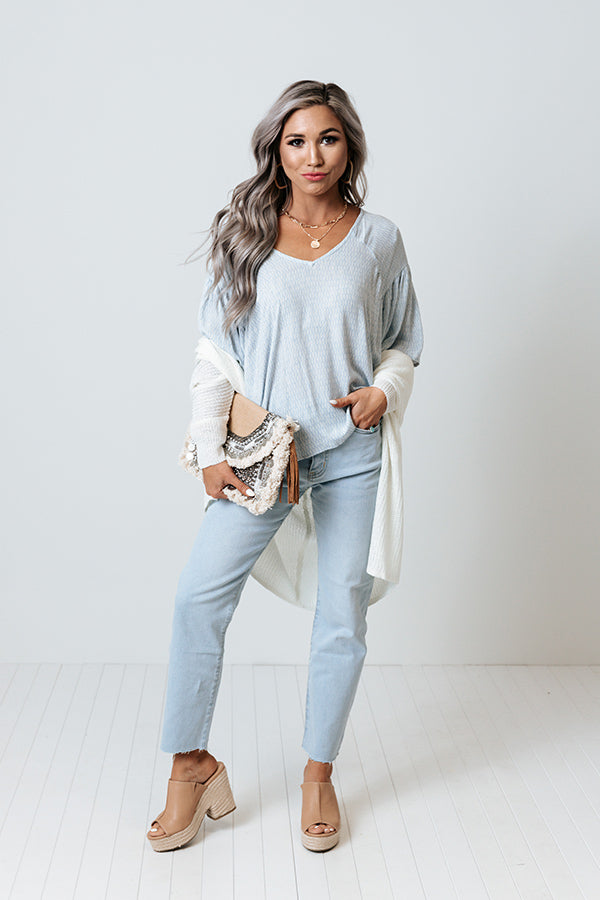 Coconut Glow Shift Top In Sky Blue Image - 2