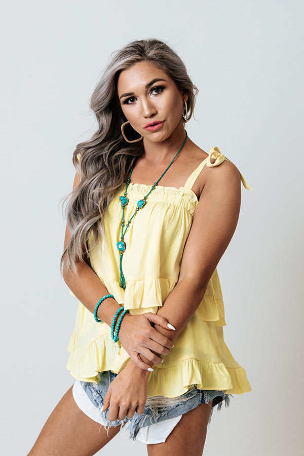 Best Case Scenario Ruffle Top In Yellow