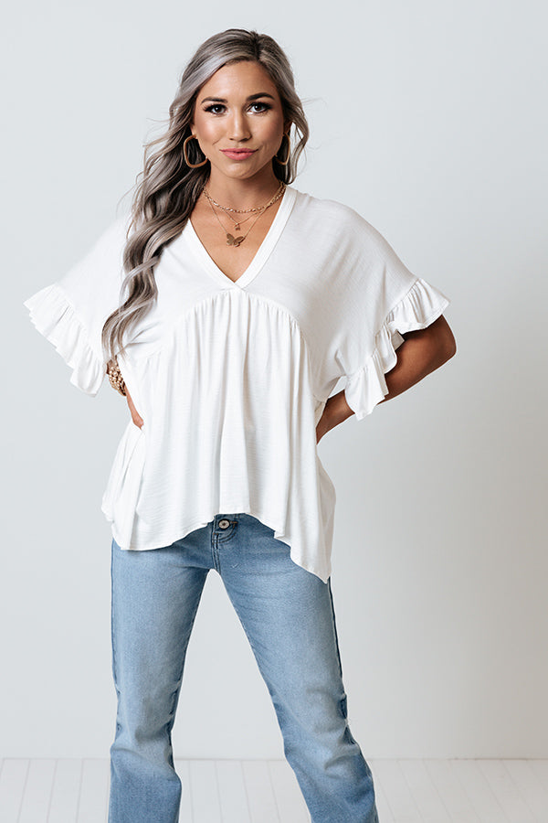 Dance It Out Babydoll Top In Ivory
