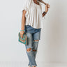 Proud Of You Floral Shift Top In Stone Image - 1