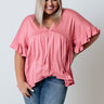 Dance It Out Babydoll Top In Pink Curves Image - 1