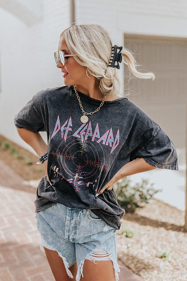 Def Leppard Hysteria Distressed Graphic Tee Image - 1