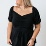 Heavenly Flow Ruched Top In Black Curves Image - 1