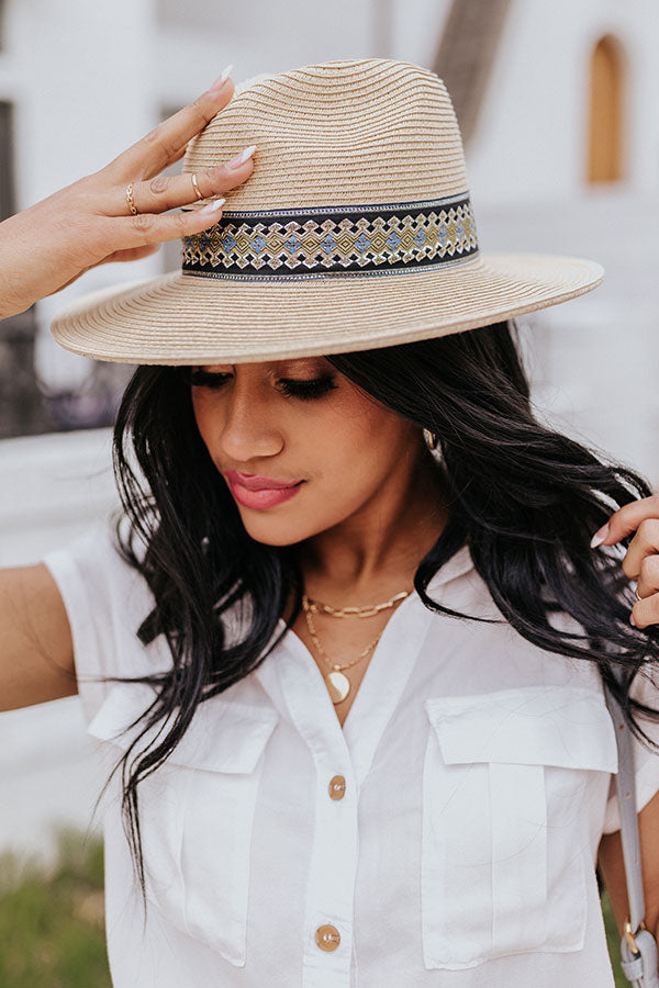 Bubbly On The Boat Raffia Hat In Ivory Image - 1