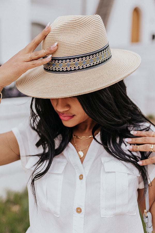 Bubbly On The Boat Raffia Hat In Ivory Image - 3