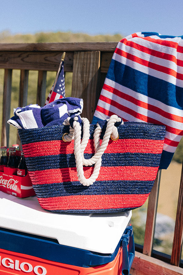 Sangria And Sandals Woven Tote