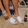 The Mariposa Faux Leather Wedge In White Image - 1