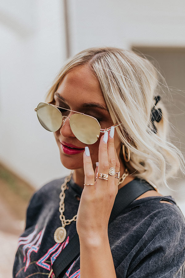 Vacay Mode Sunnies In Gold
