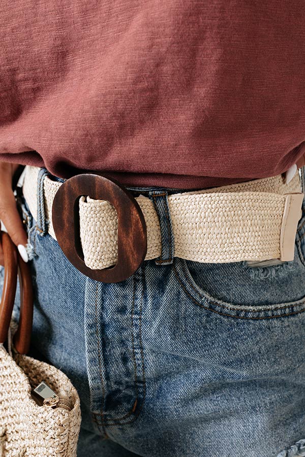 Movie Reel Woven Belt In Cream Image - 4