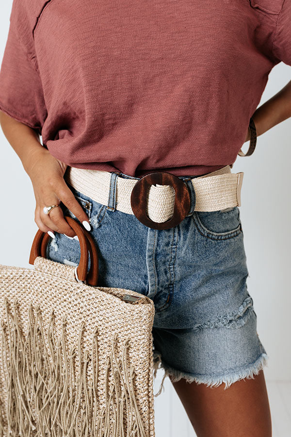 Movie Reel Woven Belt In Cream Image - 2