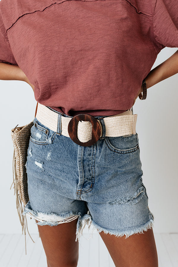Movie Reel Woven Belt In Cream Image - 3