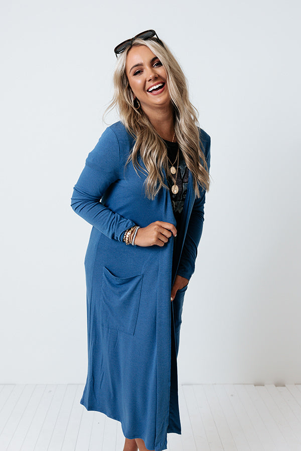 Triple Threat Cardigan In Blue Image - 3