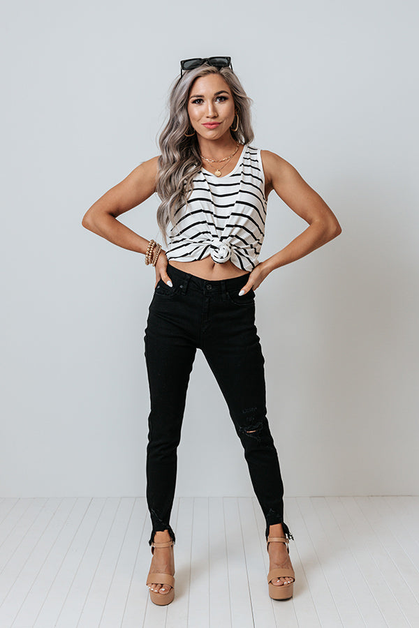 KanCan The Emory High Waist Distressed Ankle Skinny In Black Image - 1