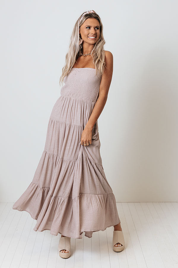 Coronado Crush Smocked Midi In Dusty Purple Image - 1