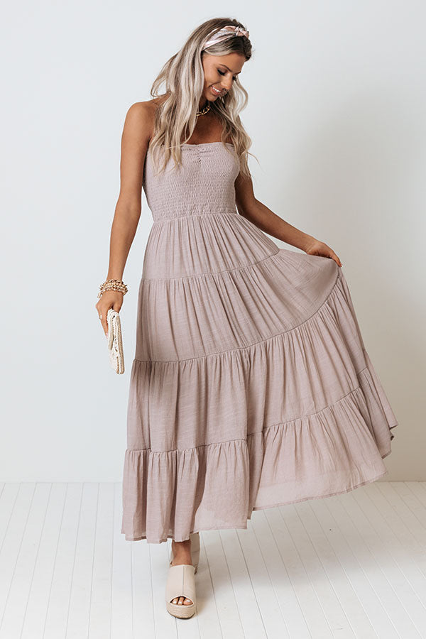 Coronado Crush Smocked Midi In Dusty Purple Image - 2