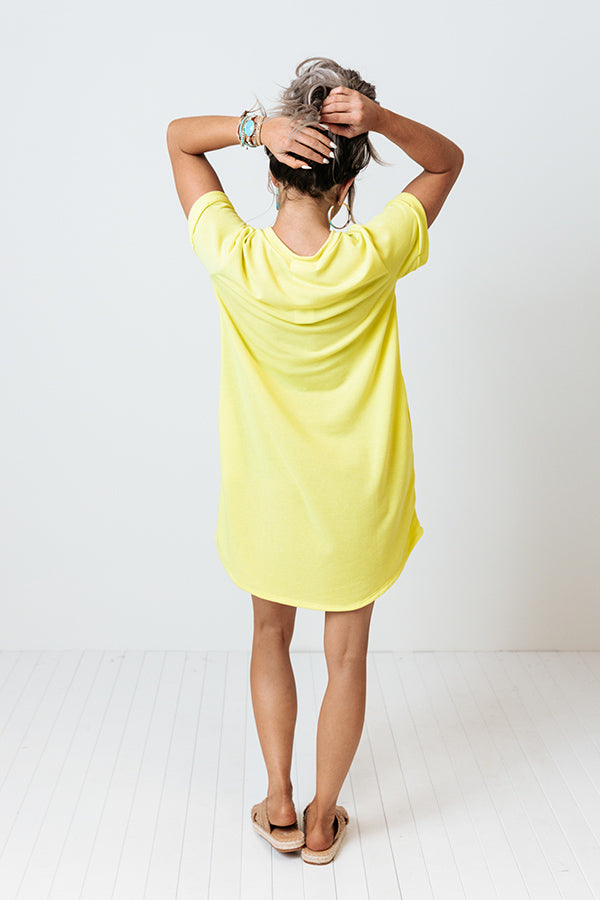 New Adventure T-Shirt Dress In Neon Yellow Image - 4