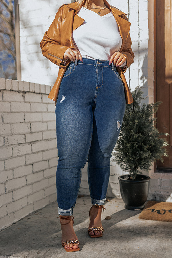 The Viv High Waist Skinny In Medium Wash Curves