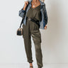 Overlooking Venice Jumpsuit In Army Green Image - 1