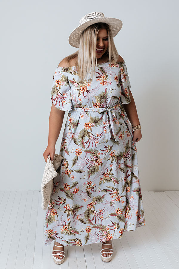 Santa Rosa Sunset Floral Maxi In Airy Blue Curves Image - 1