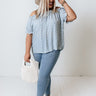 Summer Pop Gingham Top In Sky Blue Curves Image - 1