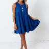 Apple Spiced Wishes Babydoll Dress In Royal Blue Image - 1