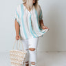 Uptown Babe Stripe Shift Top In Ocean Wave Curves Image - 1