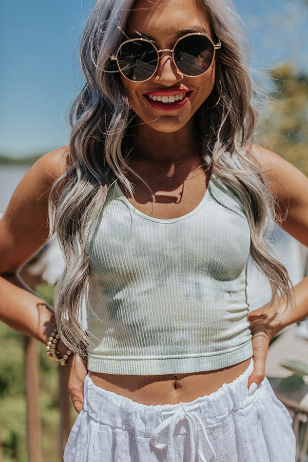Nothing Is Impossible Tie Dye Crop Top In Lime Image - 1