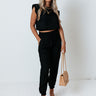 Parisian Countryside High Waist Joggers In Black Image - 1