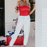 Parisian Countryside High Waist Joggers In White Image - 1
