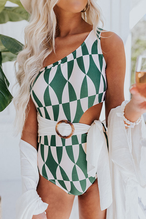 Yacht Cruise Cut Out One Piece Swimsuit in Champagne Image - 4